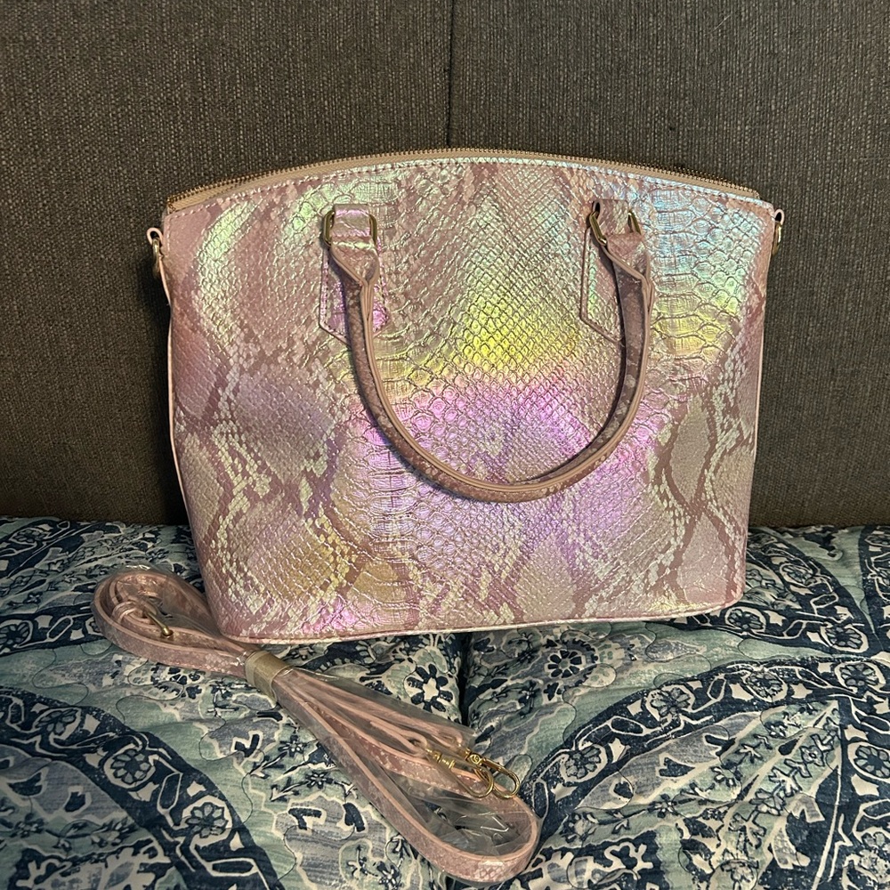 Iridescent Snake Print Women's Bag